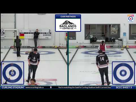 Englot/Schneider vs. Lang/Lang - Draw 1 - SaskTel Curling Stadium Swift Current DOUBLES
