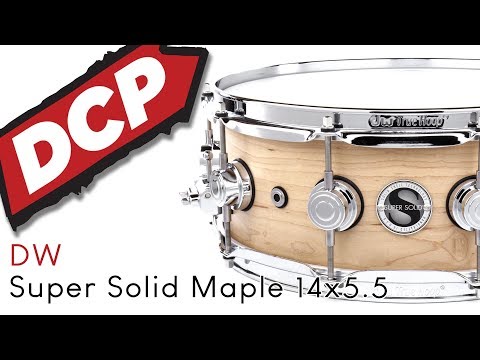 DW Super Solid Maple Snare Drum 14x5.5 Natural Satin