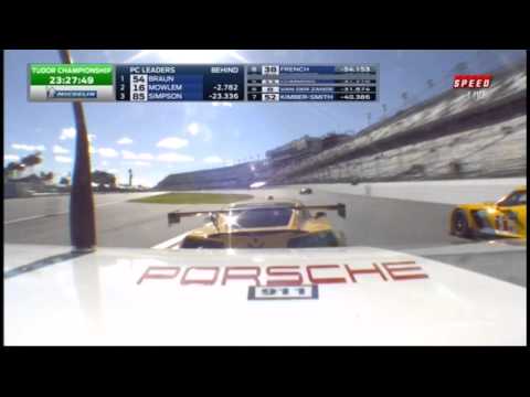 Bump Drafting At The Rolex 24 of Daytona 2015! Porsche Bumps Corvette on Stright