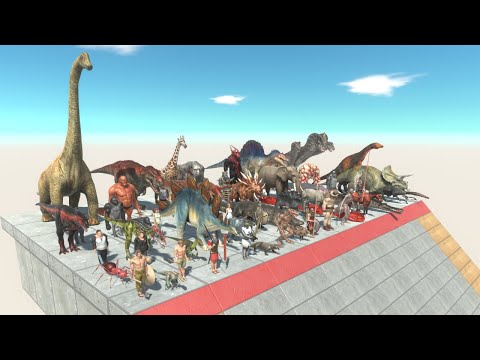 All Units Falling Down With Obstacles - Animal Revolt Battle Simulator