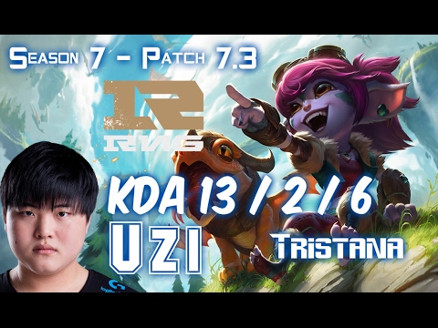 RNG Uzi TRISTANA vs VARUS ADC - Patch 7.3 KR Ranked