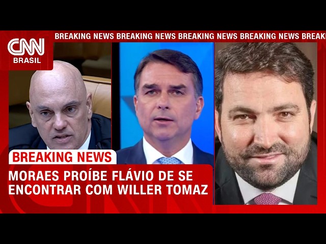 Moraes proíbe Flávio Bolsonaro de se encontrar com Willer Tomaz | CNN 360º