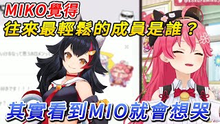 [Holo] Miko談到相處起來最輕鬆的成員