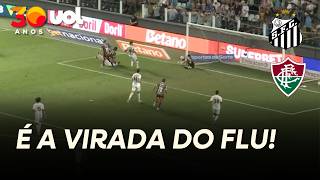 FLUMINENSE VIRA O JOGO! JOHN KENNEDY RECEBE CRUZAMENTO E COLOCA O FLU NA FRENTE CONTRA O SANTOS