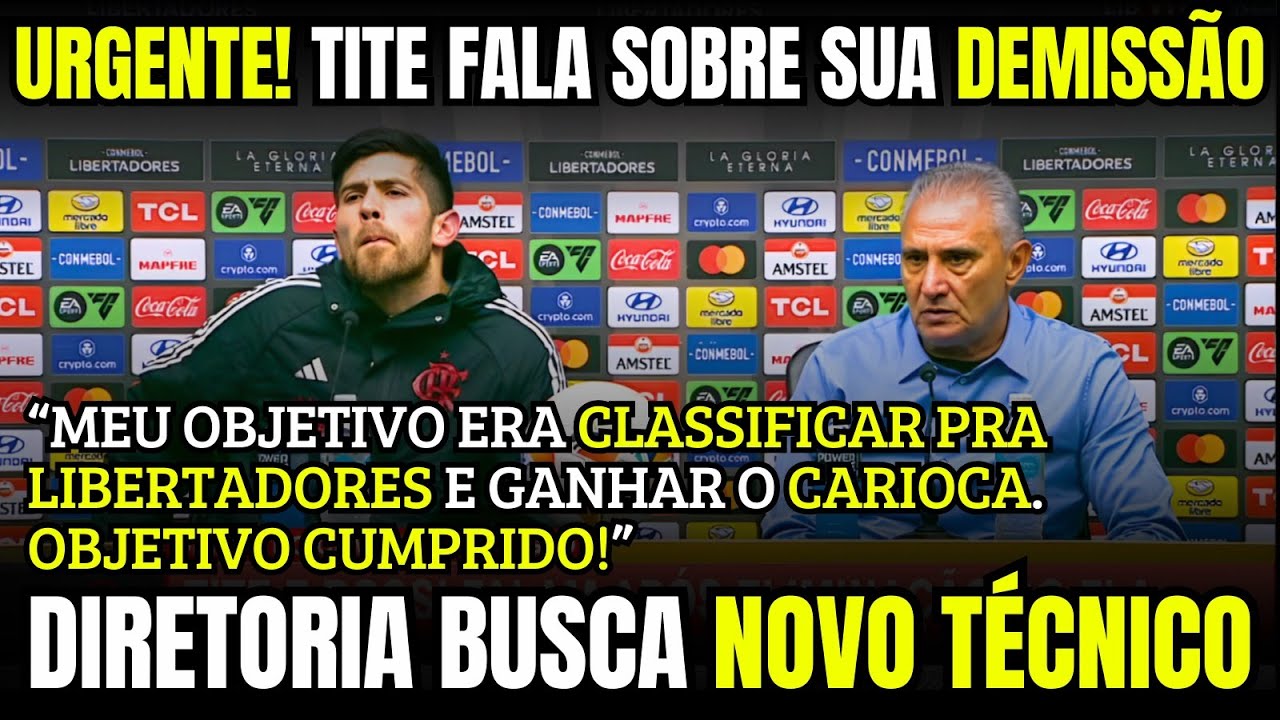 😱😱URGENTE! TITE FALA SOBRE A SUA DEMISSÃO NO FLAMENGO, DIREITORIA BUSCA NOVO TECNICO.