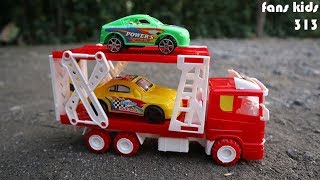 Download lagu Mainan Truk Trailers pengangkut mobil I Toys truck & cars for children mp3
