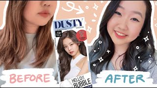 I DYED MY HAIR AT HOME with BLACKPINK'S Hello Bubble Foam (DUSTY ASH)