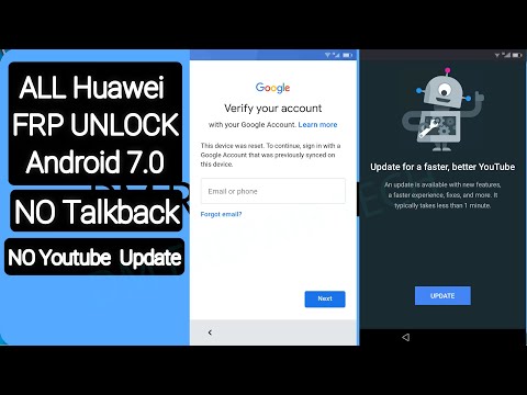 ALL HUAWEI FRP UNLOCK/Google lock BYPASS ANDROID 7.0 Talkback NOT WORKING YouTube Update - Method 2