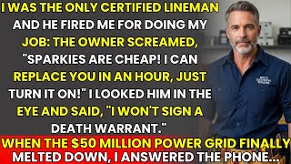 I Was The Certified Lineman But Owner Fired Me "Sparkies Are Cheap"—$50m Grid Melted Down, He Begged