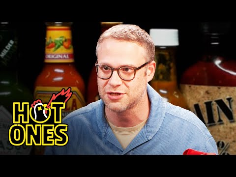 Seth Rogen Scorches His Tongue While Eating Spicy Wings | Hot Ones