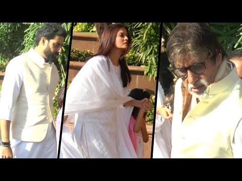 Bachchan Family Snapped At Prayer Meet Of Aishwarya Rai's Father