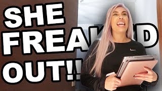 STOLEN FOOD PRANK ON ANGRY SISTER!! (SHE FREAKED OUT)