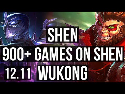 SHEN vs WUKONG (TOP) | 900+ games, 5/3/15, 900K mastery | NA Master | 12.11
