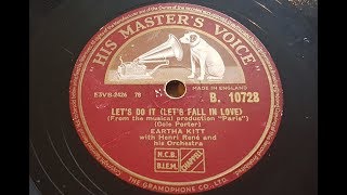 Eartha Kitt &#39;Let&#39;s Do It (Let&#39;s Fall In Love)&#39; 1953 78 rpm