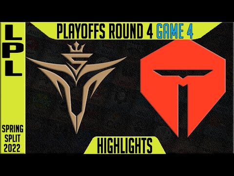 V5 vs TES Highlights Game 4 | Round 4 LPL Playoffs Spring 2022 | Victory 5 vs TOP Esports G4