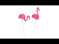 Flamingo Figur 2er Set Pink - Metall - Kunststoff - 32 x 70 x 8 cm