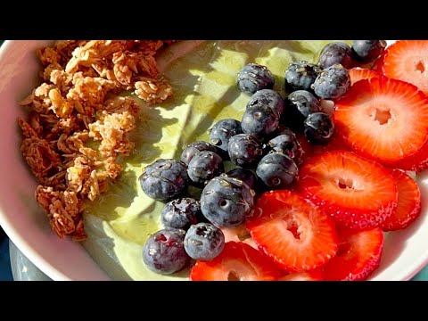 Matcha 🍵Yogurt🍦Bowl & Fruit 🍓 Mochi