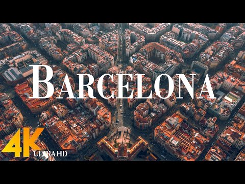 Barcelona 4K drone view • Fascinating aerial views of Barcelona | Relaxation film with calming music
