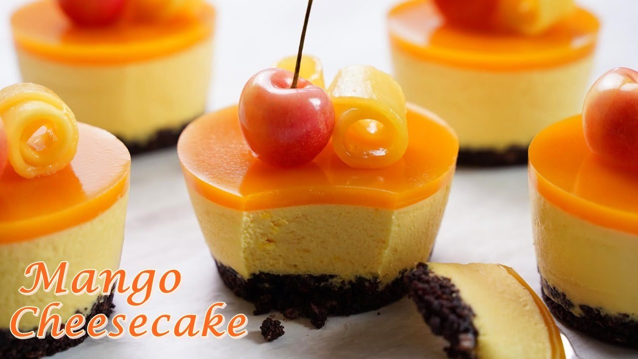 No-Bake / No-Egg / 컵 계량 / 미니 망고 치즈케이크 / Mini Mango Cheesecake / Easy Recipe