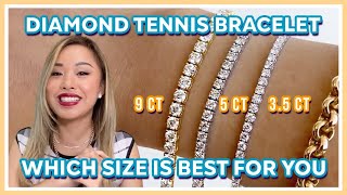 Comparing Diamond Tennis Bracelet on hand 3.5ct - 5ct - 9ct White Gold Yellow Gold By Bonnie Jewelry