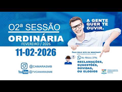 2° SESSÃO ORDINÁRIA, DA  CÂMARA MUNICIPAL DE SANTA MARIA DAS BARREIRAS. 11--02-2026