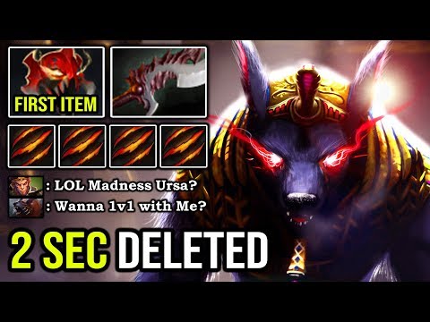 MADNESS URSA Burst Down Enemy in 2s with Endless Rage & First Item MoM Crazy Physical DMG 9K DotA 2