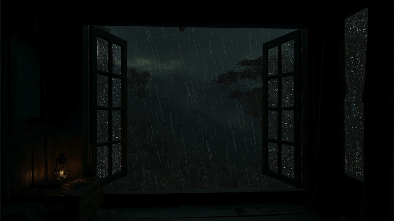 Rain on a Dark Window for Deep Sleep, Calm Nights and Peaceful Relaxation 😴