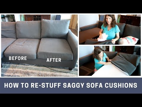 Part of a video titled How to Re Stuff Sofa Cushions - YouTube