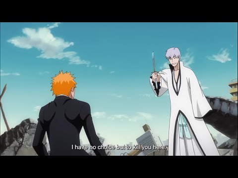 Ichigo Bankai Hollow Mask VS Gin Bankai English Sub
