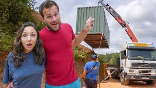 Another RISKY CONTAINER DELIVERY 😬 Off-grid homestead in Portugal
