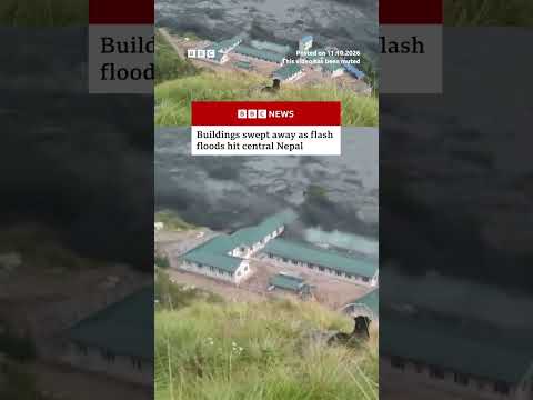 Buildings swept away as flash floods hit central Nepal. #Nepal #BBCNews