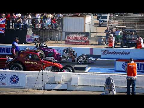 Fuel Altered wreck at 26th Annual Hotrod Reunion 2017