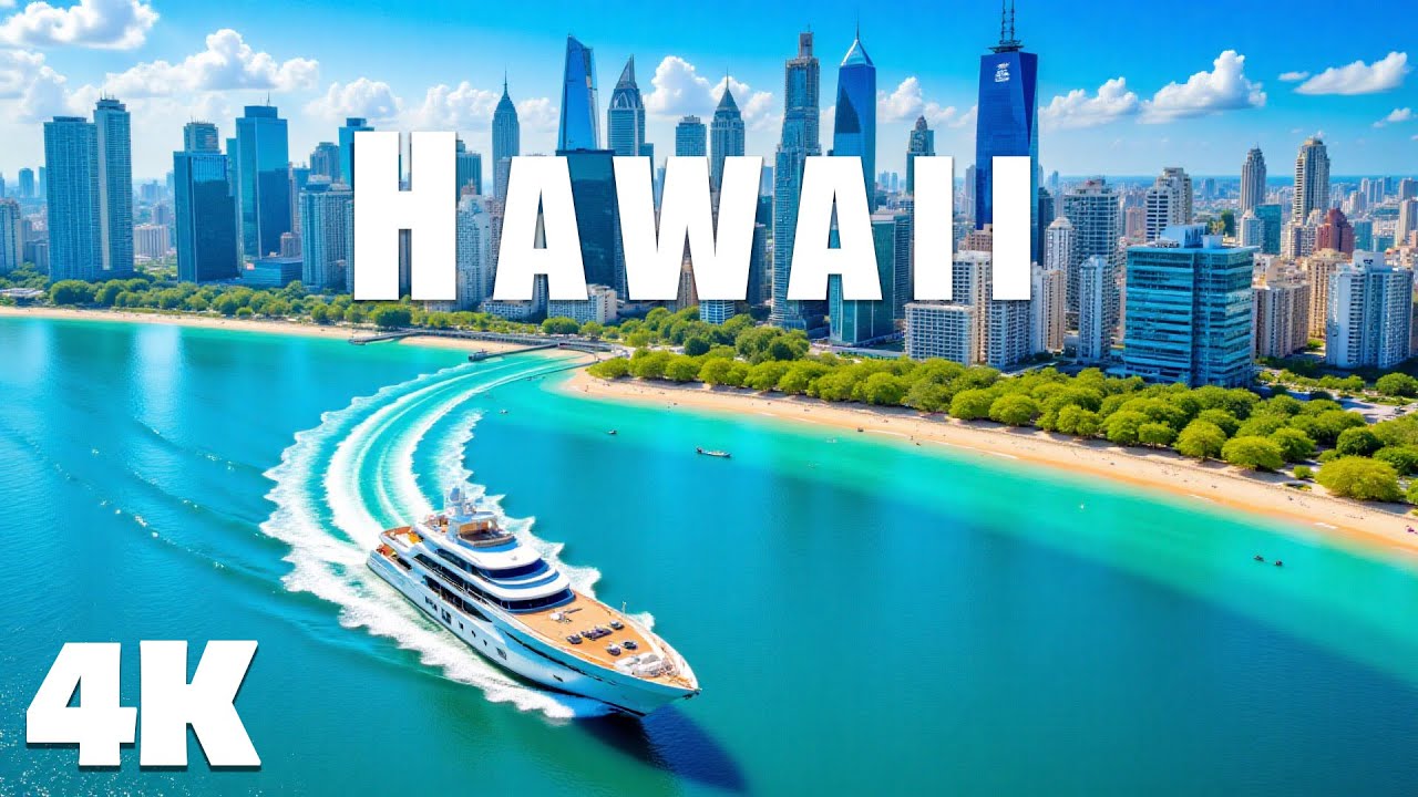 FLYING OVER HAWAII 4K UHD   Drone Aerial Relaxation Film  with Deep House Chill Music 