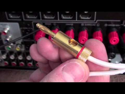 Tipp – Bananenstecker an die Lautsprecherkabelklemmen des AV-Verstärkers anschließen