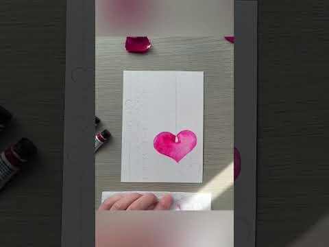 DEMO: Valentine's Day Card Idea #watercolor #shorts #valentinesday