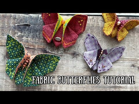 Fabric Origami Butterflies with beads & embroidery tutorial - perfect for up cycling your scraps
