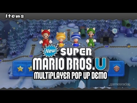 New Super Mario Bros U Multiplayer gameplay - Pop Up Demo