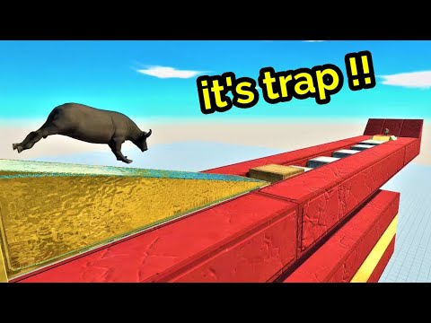 UNSTABLE BRIDGE TRAMPOLINE TRAP Animal Revolt Battle Simulator