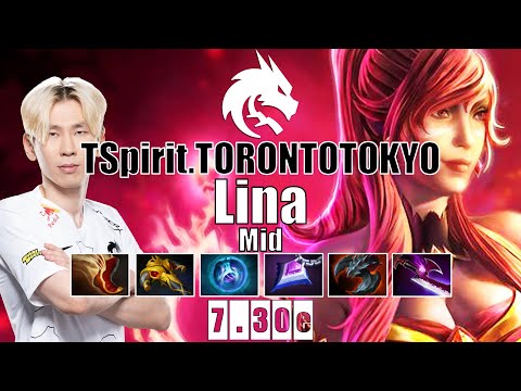 Lina Mid | TSpirit.TORONTOTOKYO | INSANE MID LINA 19 KILLS CRAZY SH*T | 7.30e Gameplay Highlights