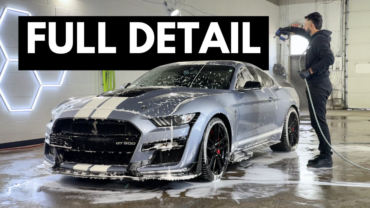Shelby GT500 full cleaning after track day- Rims&tire detail, exterior & Interior detailing.