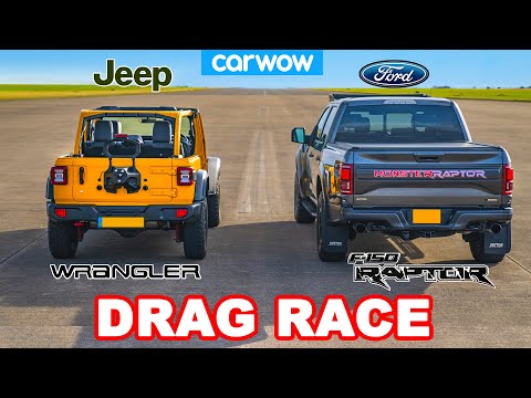 Ford F150 Raptor vs Jeep Wrangler – DRAG RACE, ROLLING RACE & TES PENGEREMAN