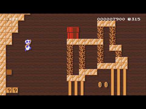 縦になが~い地下洞窟   Vertical cave by セネルク - Super Mario Maker 2 - No Commentary 1bw