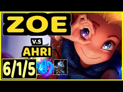 EVROT (ZOE) vs AHRI - 6/1/5 KDA MID GAMEPLAY - BR Ranked GRANDMASTER