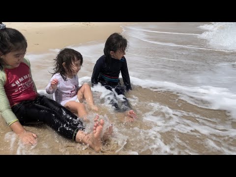 Maryam, Mubina and their friends at the beach. They learned about Sea Animals