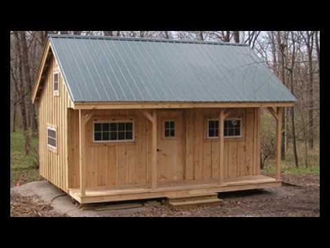 "16X20 Vermont Cottage - Option A" - Tour DIY Post & Beam Cabin with Large Front Porch & Loft