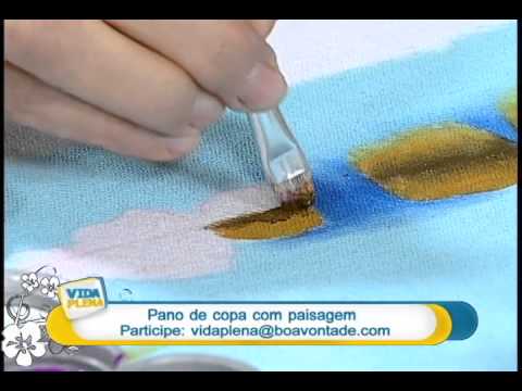 Artesanato - Pano de copa com paisagem