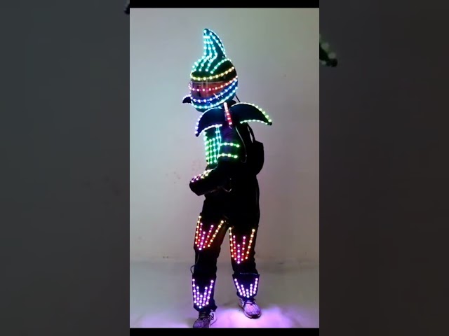 Vídeo relacionado con Earthradius Traje de robot LED Smart Pixels a todo color, disfraz de festival, luces LED, chaqueta luminosa, espectáculo de baile (multicolor, XL)