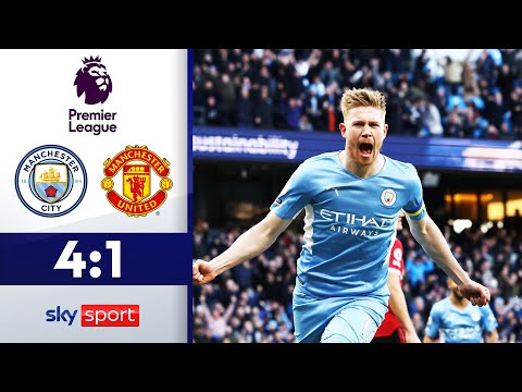 De Bruyne ballert City zum Derbysieg! | ManCity - Man United 4:1 | Highlights - Premier League 21/22