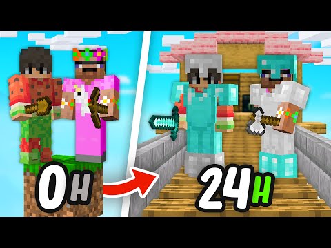 On a survécu sur 1 SEUL BLOC sur Minecraft...