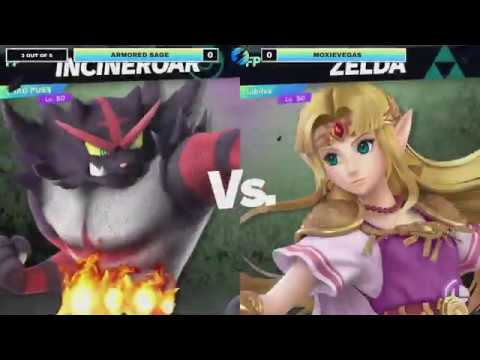 Armored Sage (Incineroar) Vs. moxievegas (Zelda) - Winners Top 32 - Amiibo Strike #10